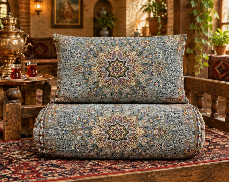 روبالشتی شانل لوله ای طوسی خورشیدی