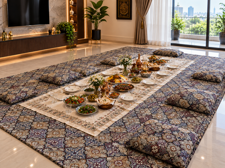 زیر سفره جاجیم یزدی عرض دو متر