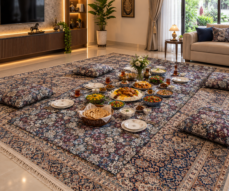 زیر سفره جاجیم یزدی عرض دو متر