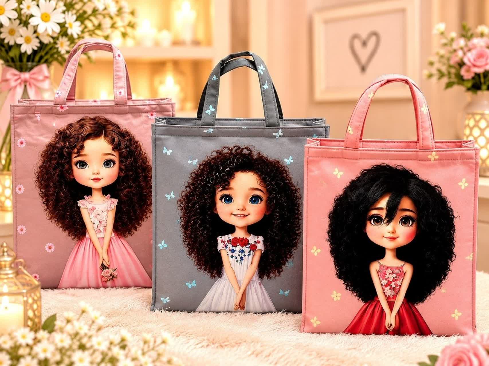 کیف عروسکی مخمل متوسط