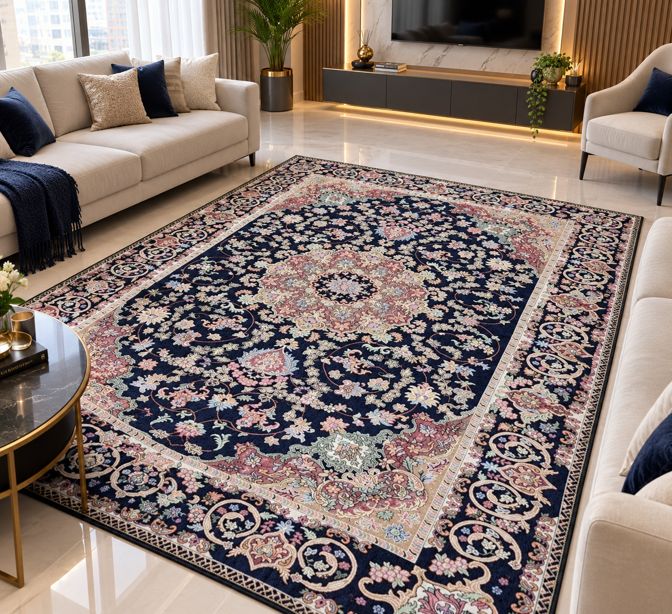 رو فرشی مخمل زرک دار اعلا 3 در 4 (12 متری)